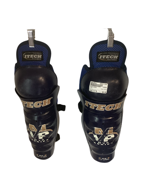 Vist Large View of Product Image Which is Used Itech SG155 Senior Shin Guards Navy Blue 13 1/2"
