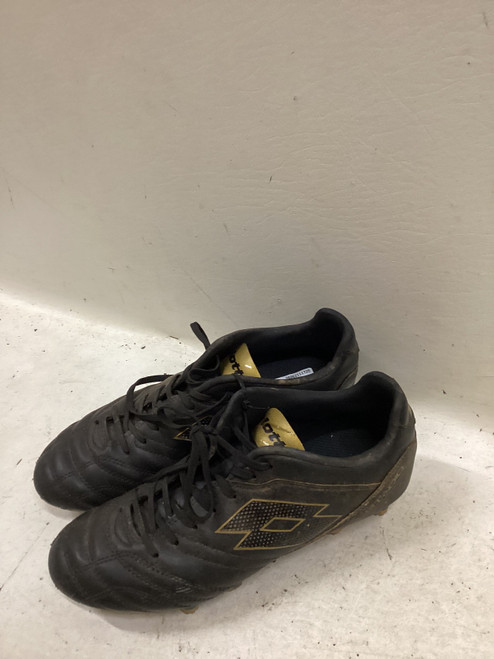 Vist Large View of Product Image Which is Used Lotto Soccer Cleats Black And Gold Senior 6.5