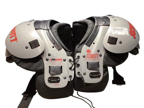 Vist Large View of Product Image Which is Used Schutt JR BLOCKER FB Shoulder Pads White SM