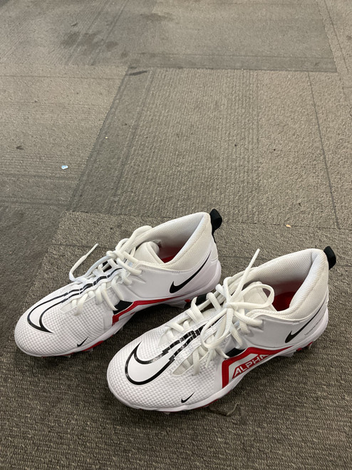 Vist Large View of Product Image Which is Used Nike ALPHA BB/SB Cleats White Youth 06.0