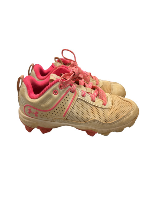Vist Large View of Product Image Which is Used Under Armour GLYDE BB/SB Cleats Pink Youth 13.0