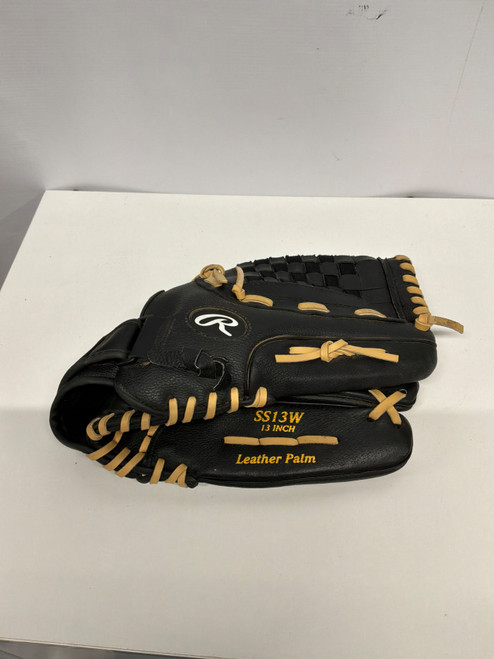 Vist Large View of Product Image Which is Used Rawlings SS13W BB/SB Glove RH Throw Black 13"
