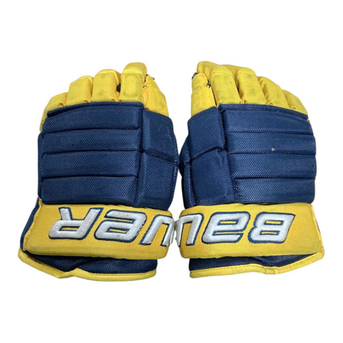 Vist Large View of Product Image Which is Used Bauer TEAM PRO Senior Gloves Yellow 13"