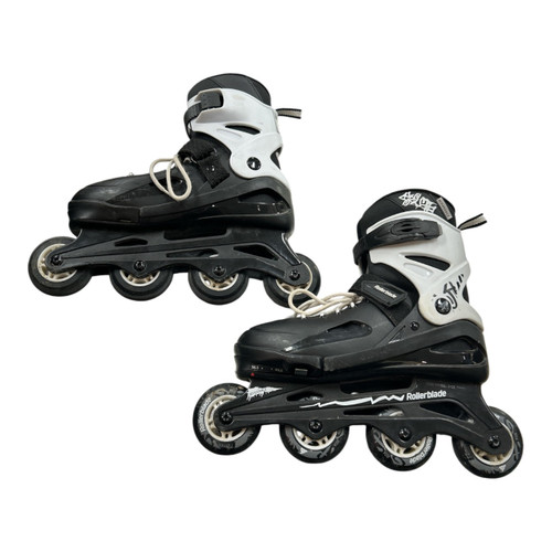Vist Large View of Product Image Which is Used Rollerblade FURY ADJUSTABLE 6-8 SKATES Senior Rec Fitness Skates Black Adjustable