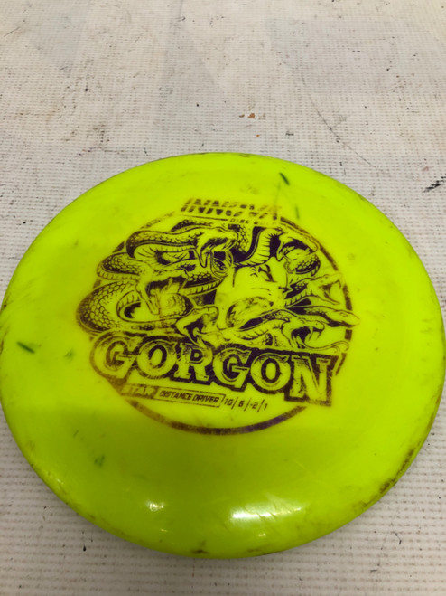 Vist Large View of Product Image Which is Used Innova GORGON Disc Golf Driver Yellow