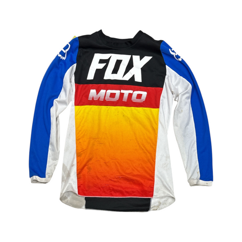 Vist Large View of Product Image Which is Used Youth Motocross Top White Medium