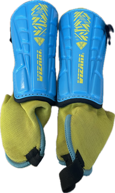 Vist Large View of Product Image Which is Used Vizari Soccer Shin Guards Youth Carolina Blue MD
