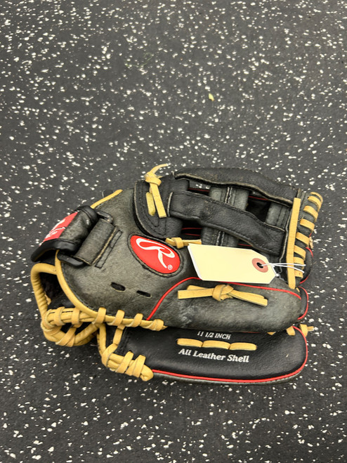 Vist Large View of Product Image Which is Used Rawlings HIGHLIGHT SERIES BB/SB Glove RH Throw Black 11 1/2"