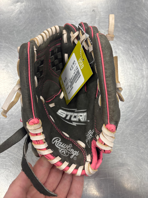 Vist Large View of Product Image Which is Used Rawlings ST1000FPP RH Throw Fastpitch Gloves Grey 10"