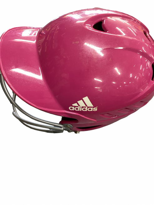 Vist Large View of Product Image Which is Used Adidas ADJUSTABLE Batting Helmet w/Mask Pink One Size