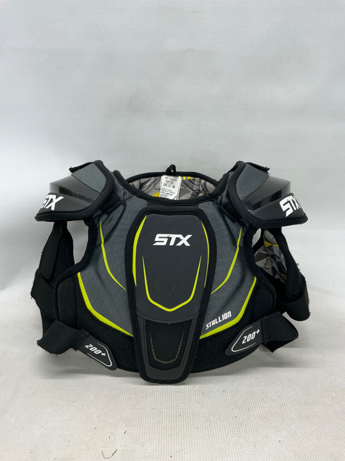 Vist Large View of Product Image Which is Used STX 200+ STALLION Lacrosse Shoulder Pads Black MD