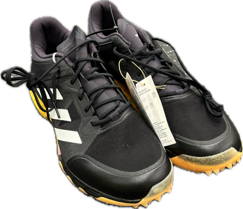 Vist Large View of Product Image Which is Used Adidas HOCKEY LUX 2.2S FH Cleats Black And Gold Senior 6.5