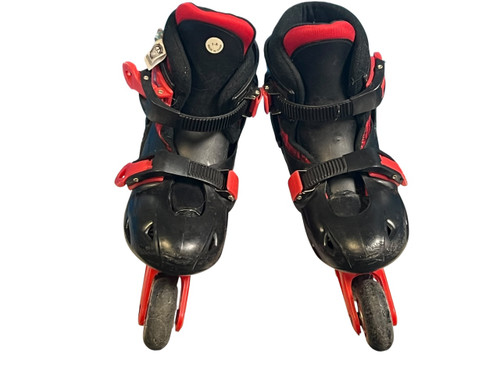 Vist Large View of Product Image Which is Used INLINE SZ 1-4 BLK RED Junior Rec Fitness Skates Black Adjustable