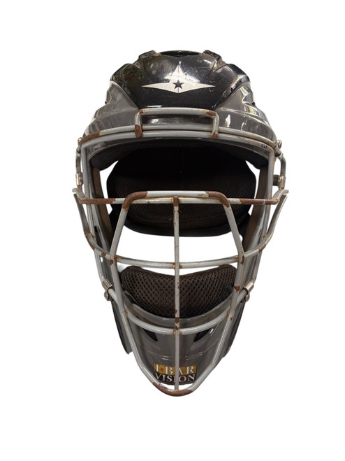 Vist Large View of Product Image Which is Used All-Star CATCHERS HELMET 7-7 1/2 Catchers Helmet w/Mask Black One Size