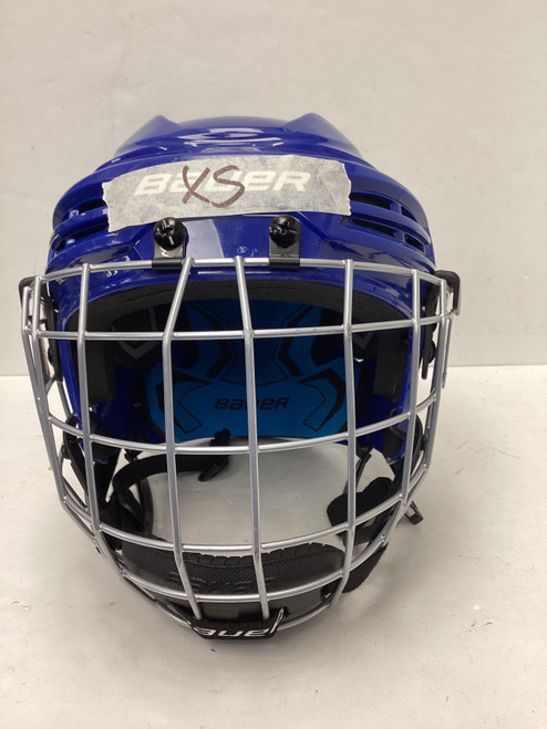 Vist Large View of Product Image Which is Used Bauer PRODIGY Helmet Cage Combo Royal Blue XS