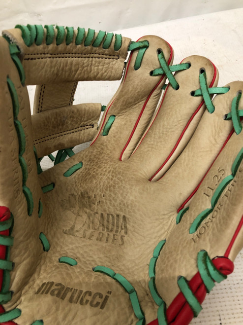 Vist Large View of Product Image Which is Used Marucci ACADIA BB/SB Glove RH Throw Maroon 11 1/2"