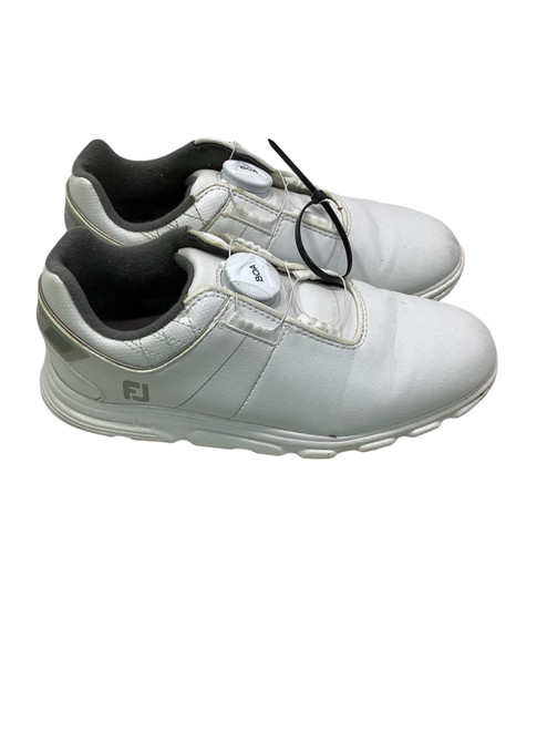Vist Large View of Product Image Which is Used Foot Joy PRO SL BOA ADJUSTABLE JR GOLF SHOES Jr Golf Shoes White Junior 02