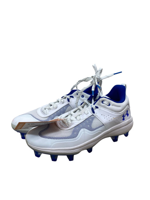 Vist Large View of Product Image Which is Used Under Armour GLYDE BB/SB Cleats Royal Blue And White Senior 9.5