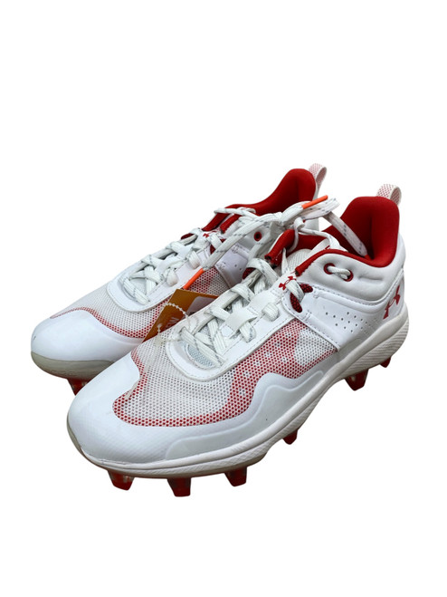Vist Large View of Product Image Which is Used Under Armour GLYDE BB/SB Cleats Red And White Senior 6.5