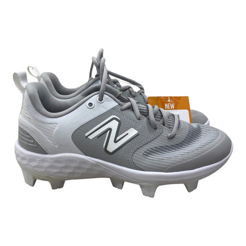 Vist Large View of Product Image Which is Used New Balance FRESH FOAM BB/SB Cleats Grey Senior 7