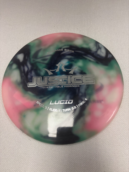 Vist Large View of Product Image Which is Used Dynamic Discs LUCID JUSTICE Disc Golf Mid Range Green 173g
