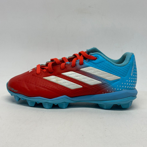 Vist Large View of Product Image Which is Used Adidas ADIZERO IMPACT BB/SB Cleats Red And Silver Junior 03.5
