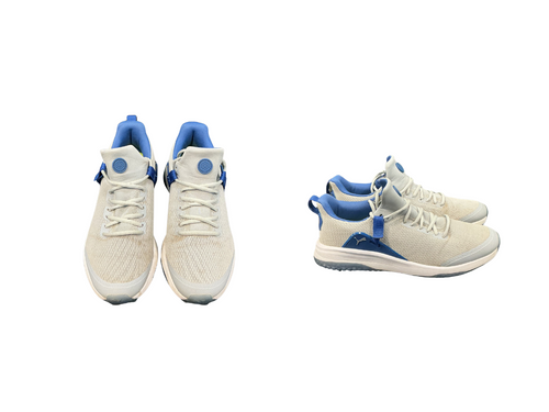 Vist Large View of Product Image Which is Used Puma Mens Golf Shoes Grey And Royal Blue Senior 8.5