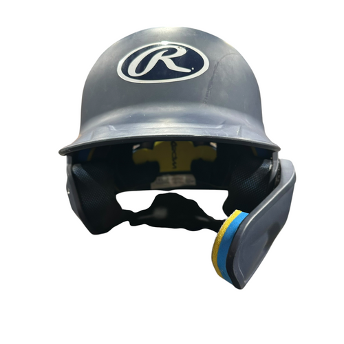 Vist Large View of Product Image Which is Used Rawlings MACH JR Batting Helmet No Mask Navy Blue One Size