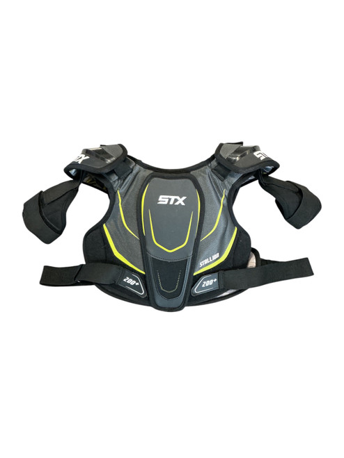 Vist Large View of Product Image Which is Used STX STALLION Lacrosse Shoulder Pads Black LG