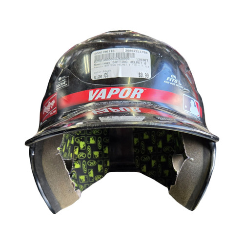 Vist Large View of Product Image Which is Used Rawlings BATTING HELMET 6 1/2 - 7 1/2 Batting Helmet No Mask Black One Size