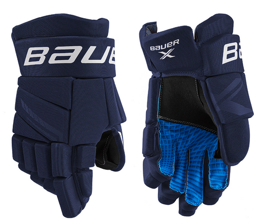 Vist Large View of Product Image Which is New Bauer BAUER X Senior Gloves Navy Blue 14"