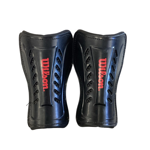 Vist Large View of Product Image Which is Used Wilson Soccer Shin Guards Junior Black MD