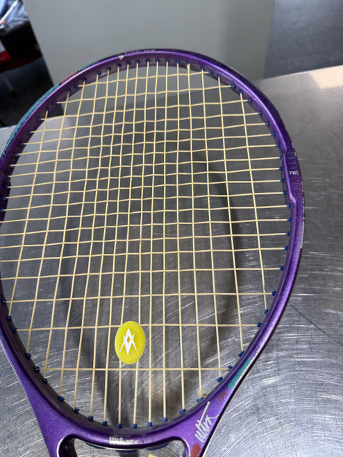 Vist Large View of Product Image Which is Used Wilson FPK 110 Adult Tennis Racquet Navy Blue 4 5/8"