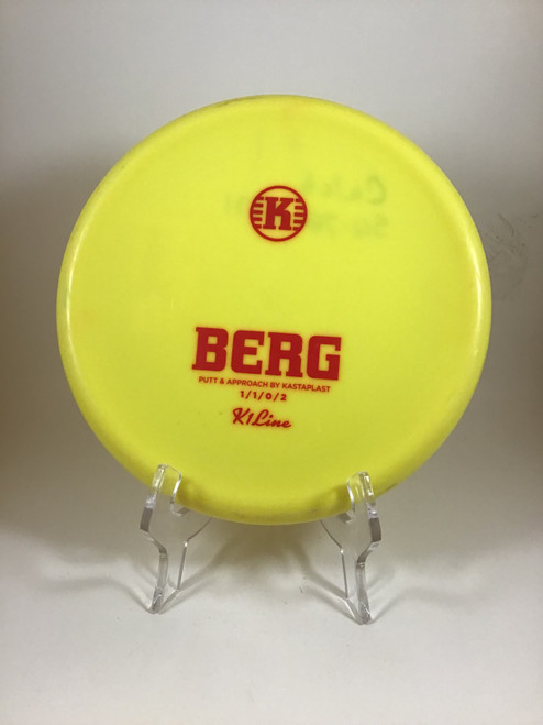Vist Large View of Product Image Which is Used Kastaplast K1 BERG Disc Golf Putter Yellow 174g
