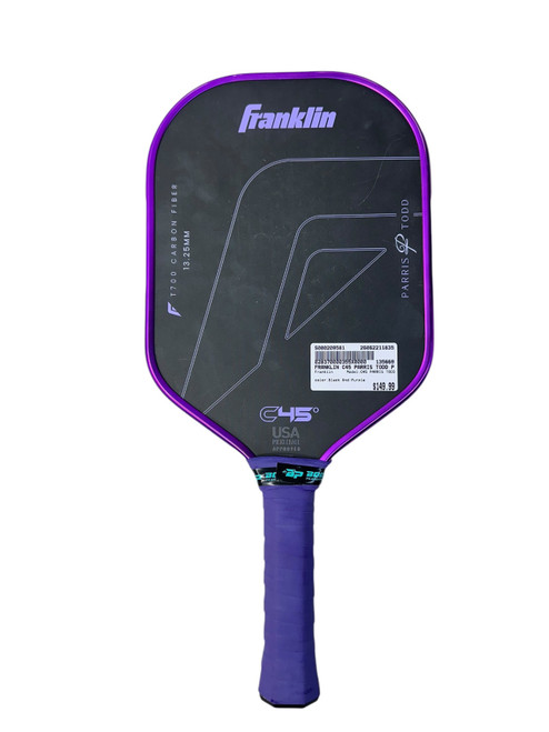 Vist Large View of Product Image Which is Used Franklin C45 PARRIS TODD Pickleball Racquet Black And Purple