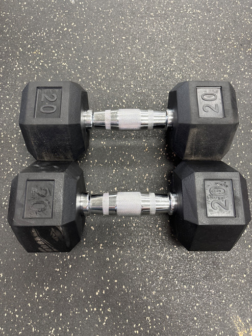 Vist Large View of Product Image Which is Used Rubber Hex Dumbbell (Pair) 20 lb
