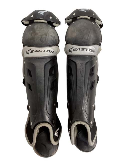 Vist Large View of Product Image Which is Used Easton CATCHERS SHINGUARDS Catchers Leg Guards Black Youth