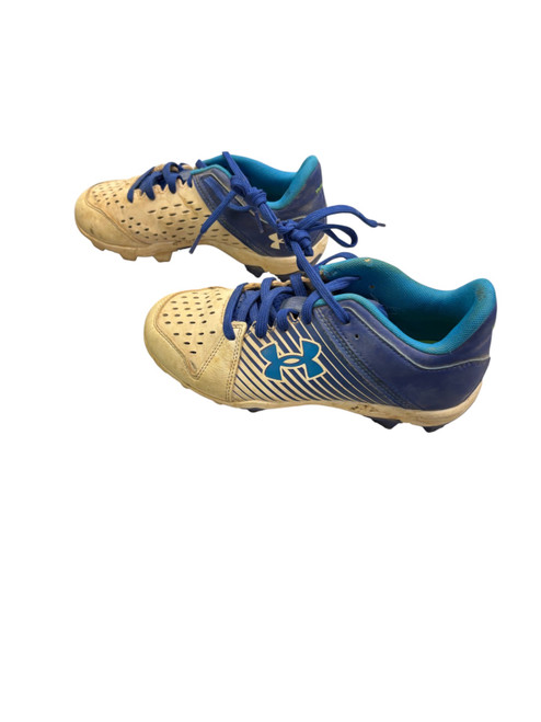 Vist Large View of Product Image Which is Used Under Armour LEADOFF BB/SB Cleats Royal Blue Junior 04.5