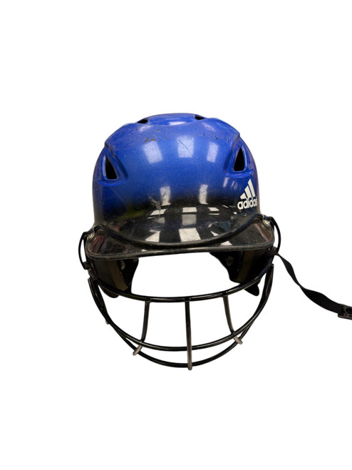 Vist Large View of Product Image Which is Used Adidas BLUE AND BLACK HELMET Batting Helmet w/Mask Royal Blue Fits all