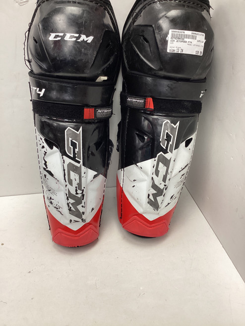 Vist Large View of Product Image Which is Used CCM JETSPEED FT4 Senior Shin Guards Black 13"