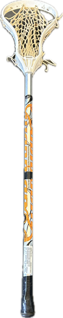 Vist Large View of Product Image Which is Used Warrior MINI COBRA Jr Lacrosse Atk/Mid Complete Stick Orange