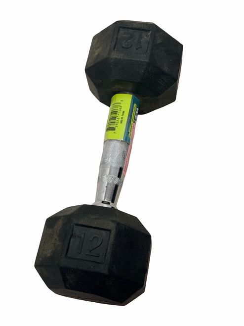 Vist Large View of Product Image Which is Used Rubber Hex Dumbbell (Each) 12 lb