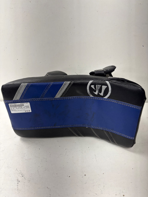 Vist Large View of Product Image Which is Used Warrior RITUAL G3 FAUST 32 Senior Goalie Blocker Black And Royal Blue