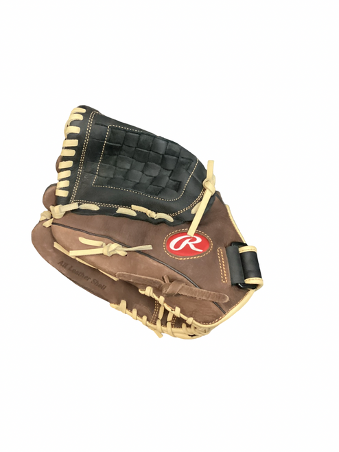 Vist Large View of Product Image Which is Used Rawlings THE MARK OF A PRO BB/SB Glove LH Throw Brown 12 1/2"