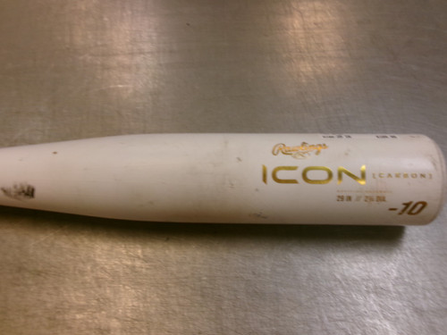 Vist Large View of Product Image Which is Used Rawlings ICON CARBON BB/SB USSSA 2 3/4 Bat 29"