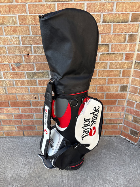 Vist Large View of Product Image Which is Used Taylormade BURNER BUBBLE STAFF BAG Mens Cart Bag White/Black/Red
