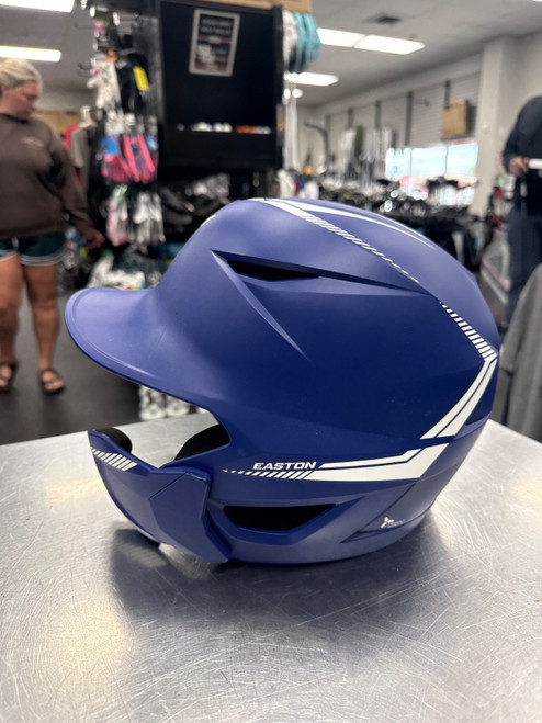 Vist Large View of Product Image Which is Used Easton ELITE MAX W/ JAW GUARD Batting Helmet w/Mask Royal Blue L/XL