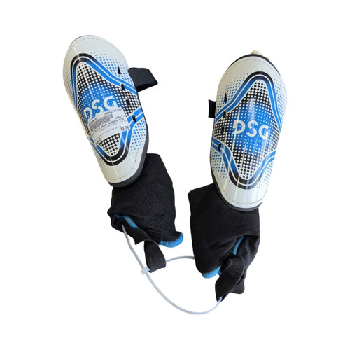Vist Large View of Product Image Which is Used Dsg OCALA SHIN GUARDS YTH XL Soccer Shin Guards Junior Carolina Blue And White XL