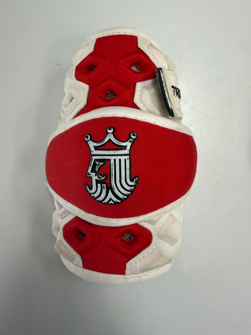 Vist Large View of Product Image Which is Used Brine TRIUMPH Lacrosse Arm Pads/Guards Red MD
