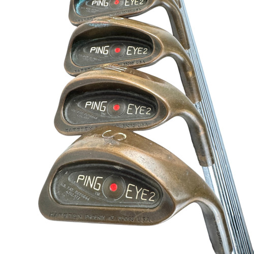 Vist Large View of Product Image Which is Used Ping EYE 2 RED DOT BERYLLIUM COPPER Men's RH Iron Set 2I-SW Steel Shaft